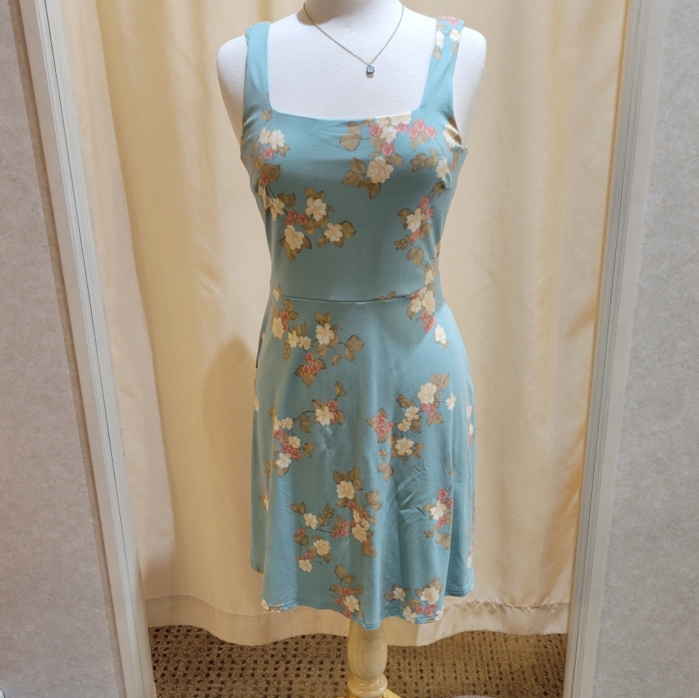 Summer Aqua Floral print dress